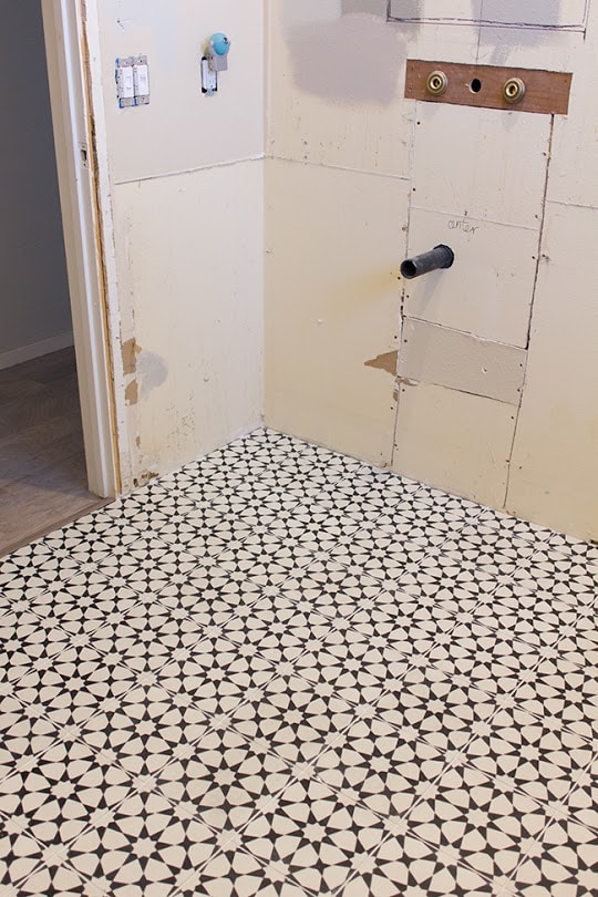 One Room Challenge: Week 5 – Tiling Without Thin-set Mortar