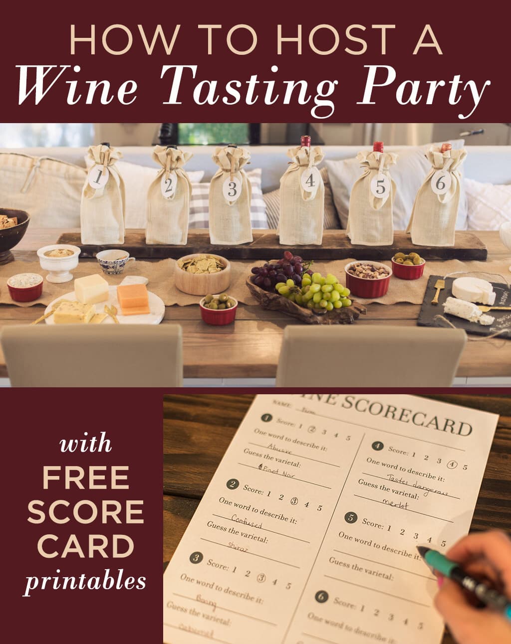 Hosting a Wine Tasting Party (with free printable scorecard ) Jenna