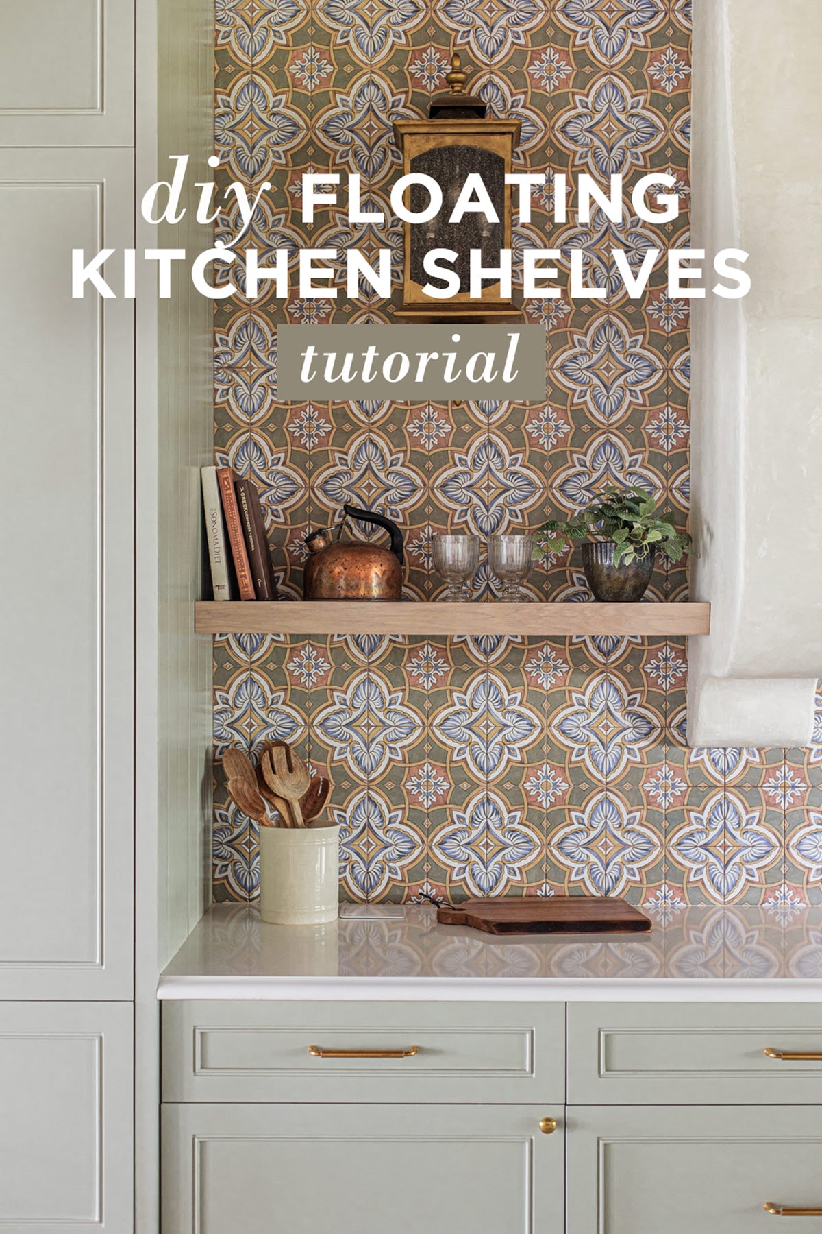 How to DIY Floating Kitchen Shelves - Jenna Sue Design
