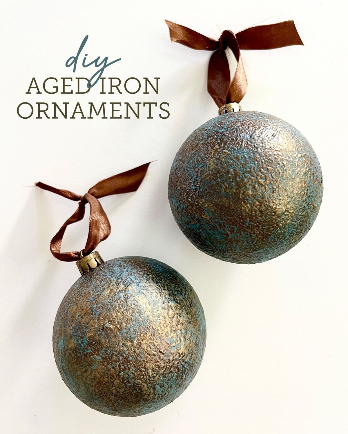 DIY Aged Iron Christmas Ornaments - Jenna Sue Design