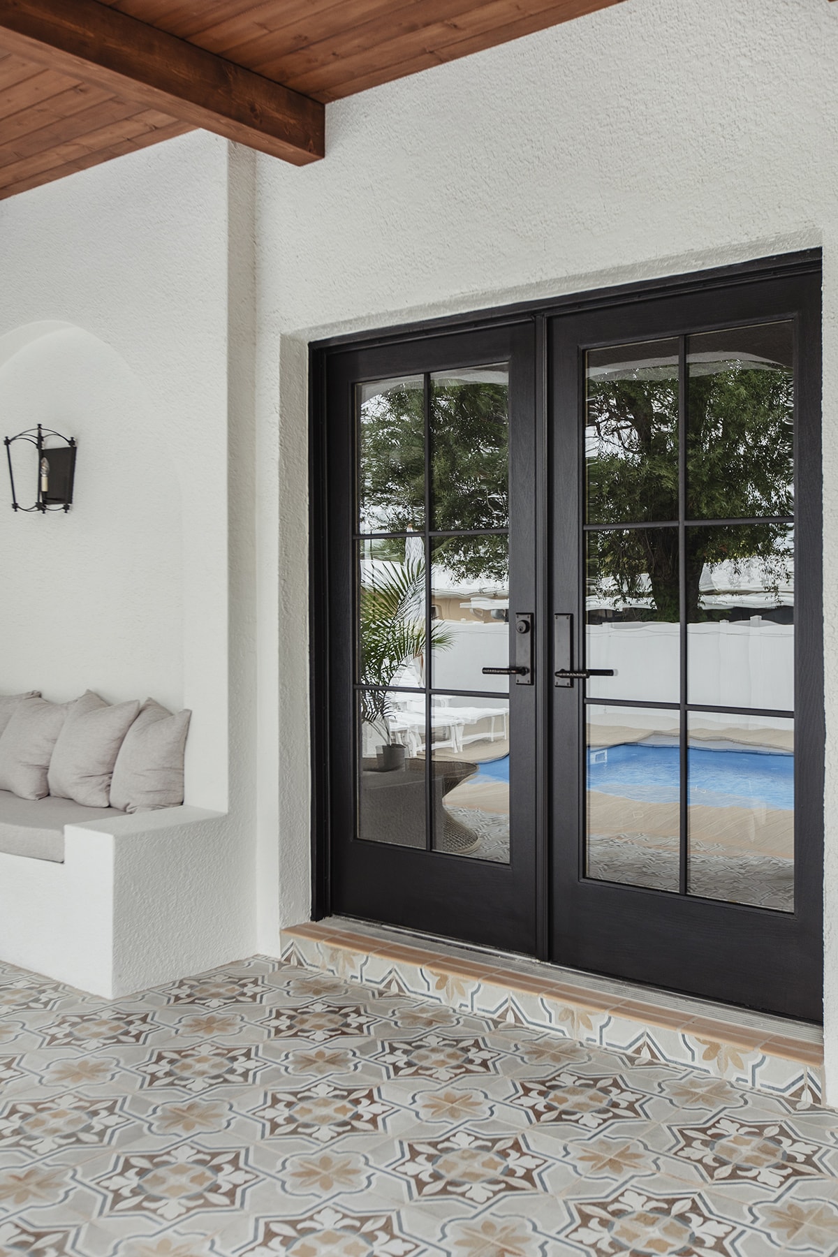Double French Doors for Interior or Exterior in Painted Black Finish
