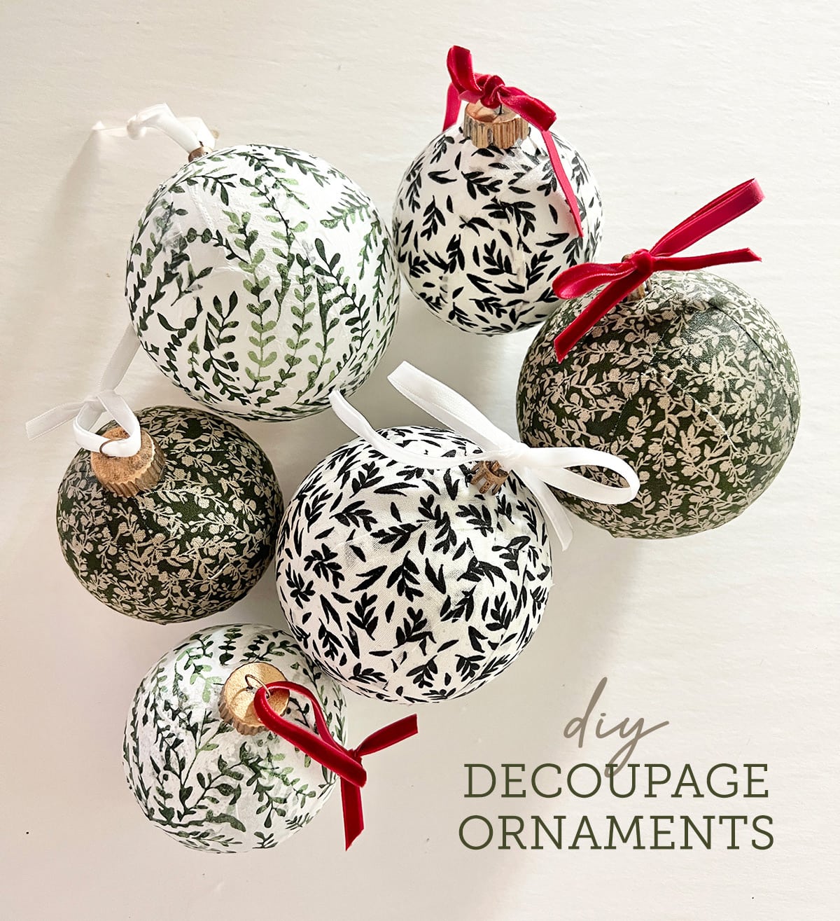DIY Decoupage Ornaments - Jenna Sue Design