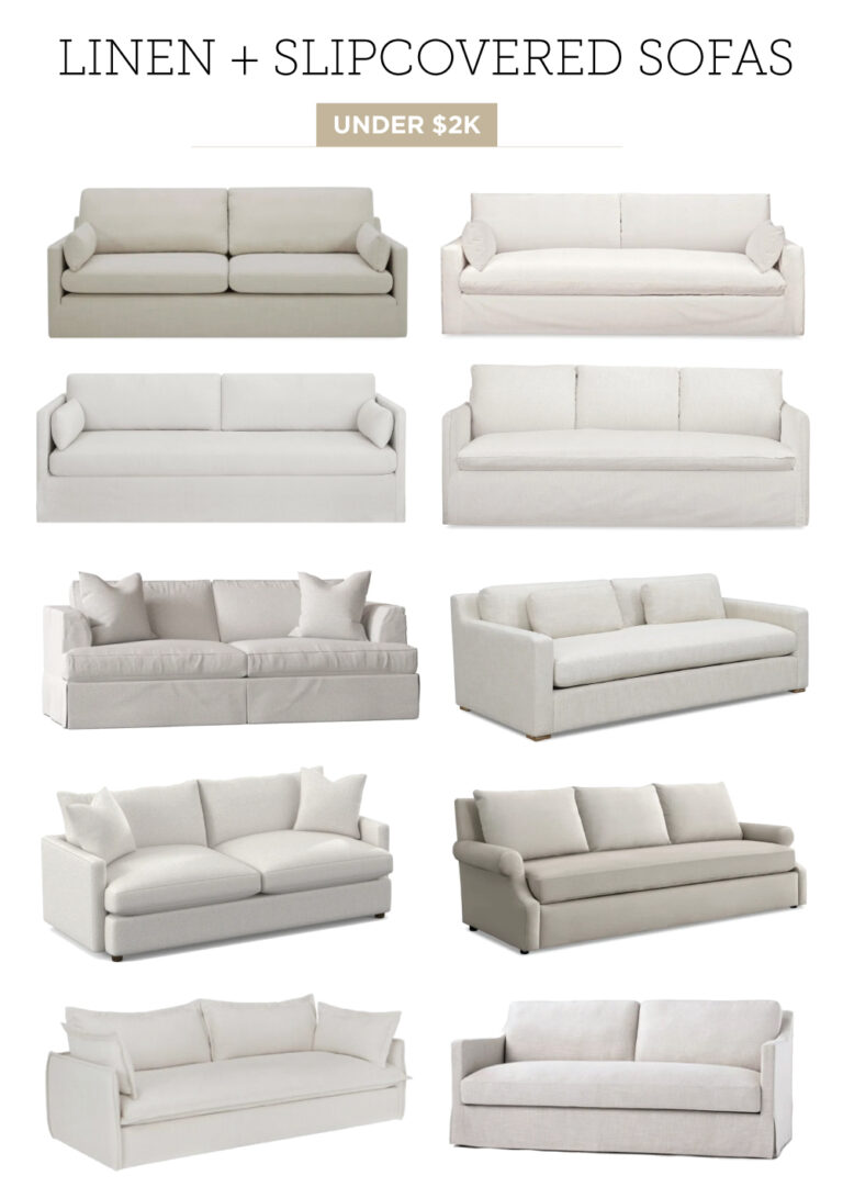 Linen + Slipcovered Sofa Roundup - Jenna Sue Design